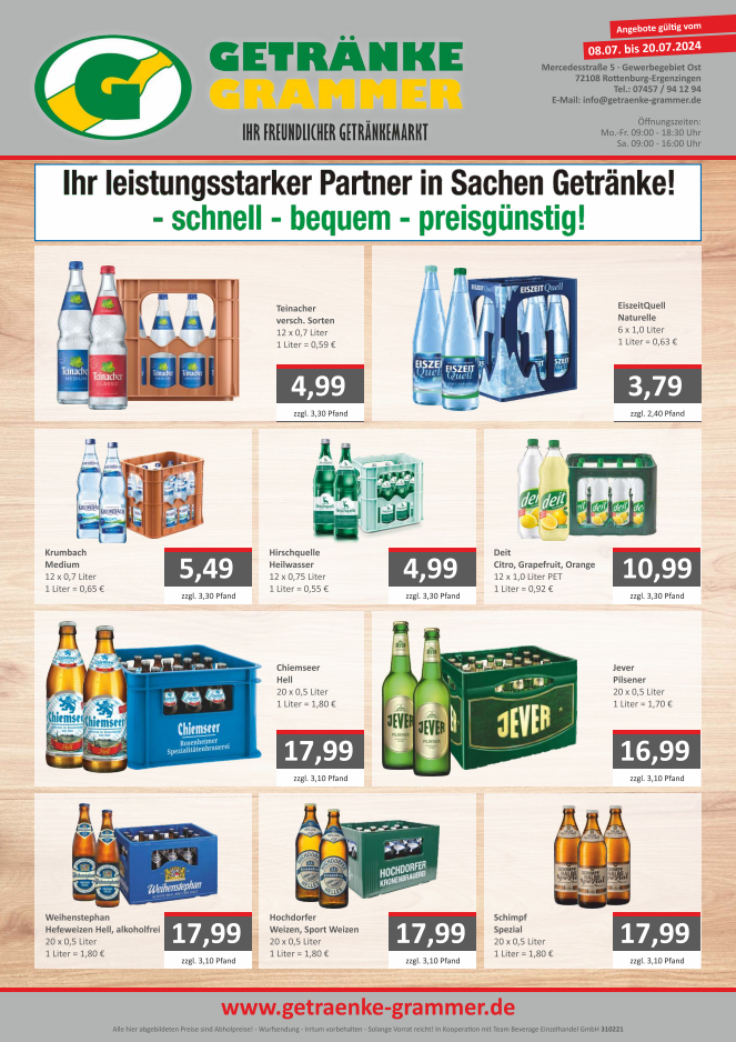 Getränke Grammer - Ihr freundlicher Getränkemarkt - Angebote KW 28 & 29