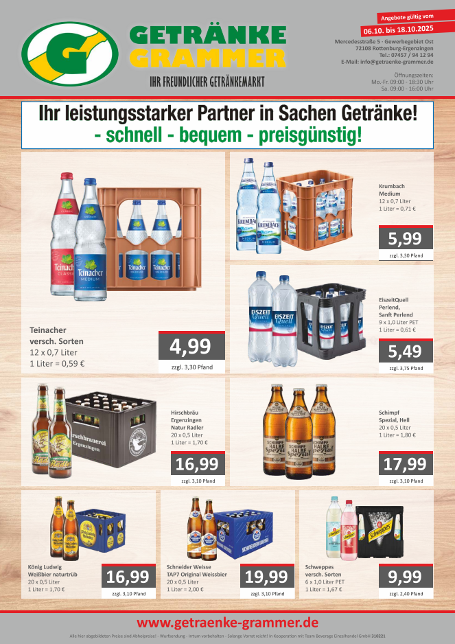 Getränke Grammer - Ihr freundlicher Getränkemarkt - Angebote KW 41 & 42